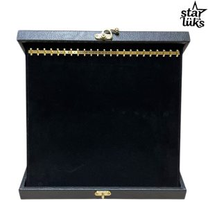 Koleksiyonluk Lüks Siyah Deri Tesbih, Takı Kutusu Altın Kancalı Hediyelik Kutu