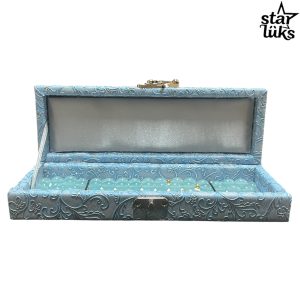 Kaliteli Deri Mavi Bileklik Kolye Takı Kutusu- Özel Tasarım